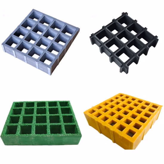 38*38mm Grid, 1.5&prime; &prime; Thick, Light Gray, Cheap FRP Molded Fiberglass Reinforced Plastic Grating